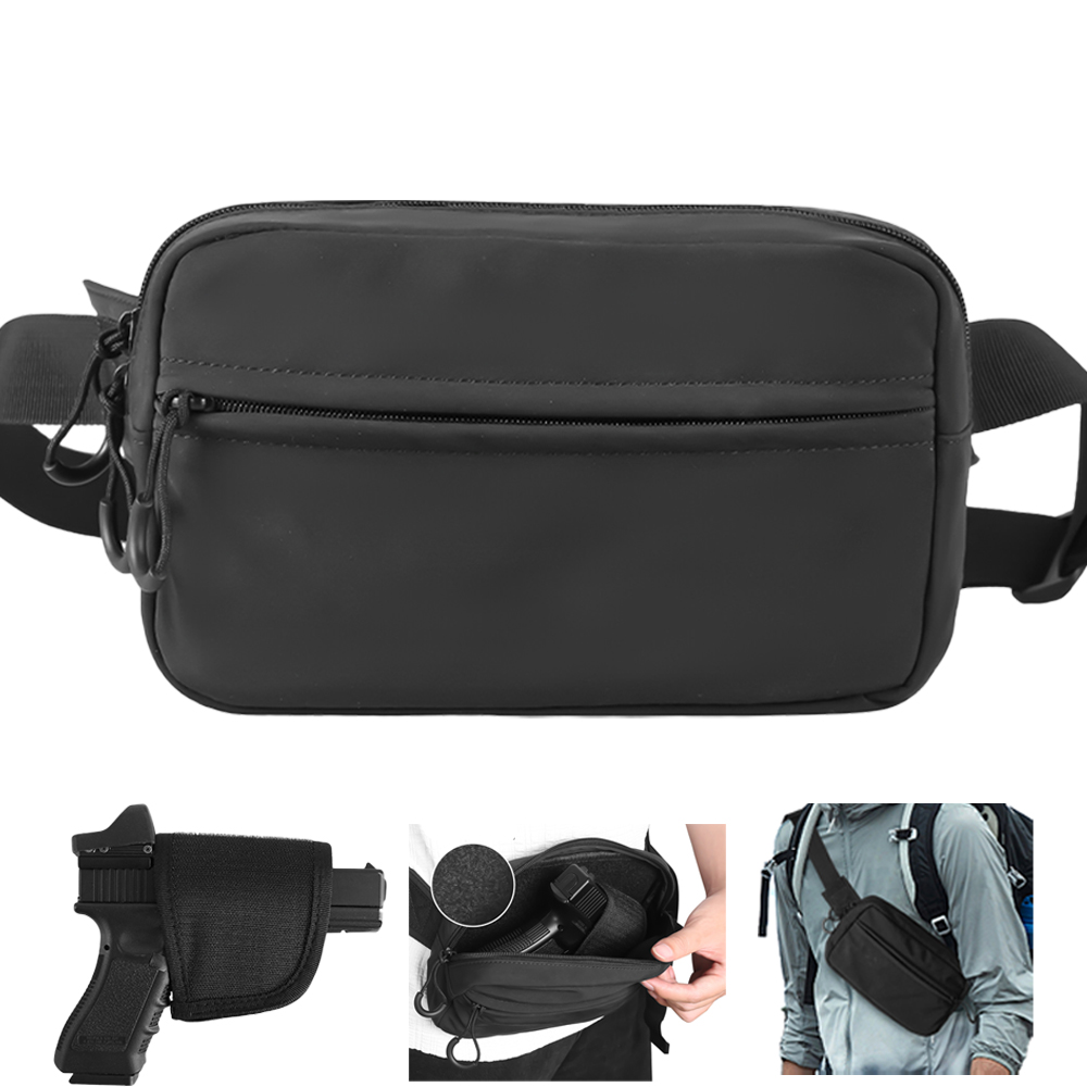 Edc Concealed Carry Holster - ยุทธวิธีCrossbodyกระเป๋าปืนพกเอวแพ็คปกปิดปืนพกพาHOLSTER EDC Fanny Packพร้อมเข็มขัดซิปสําหรับกีฬาTravel Work