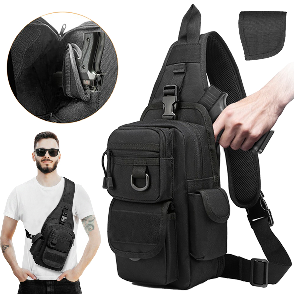 Edc Concealed Carry Holster - กระเป๋าปืนพกพาแบบยุทธวิธี กระเป๋าใส่ปืนแบบซ่อน กระเป๋าสะพายข้าง กระเป๋าเป้สะพายไหล่ กระเป๋าคาดอก พร้อมซองปืนพกพา
