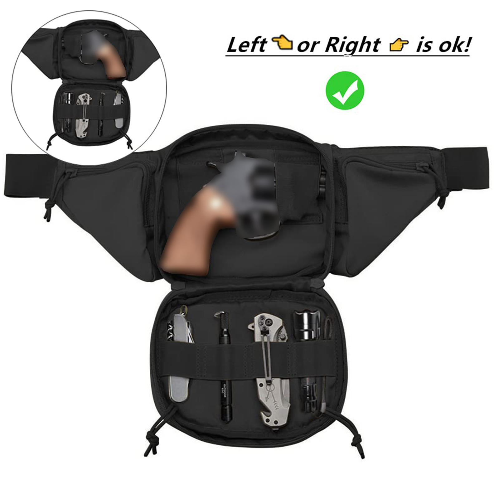 กระเป๋าคาดเอวแบบยุทธวิธี ซองใส - Edc Concealed Carry Holster บทวิจารณ์และราคา